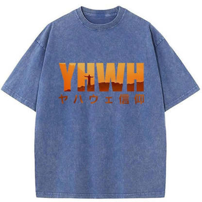 YHWH With Faith Washed Vintage T-Shirt-moweekender