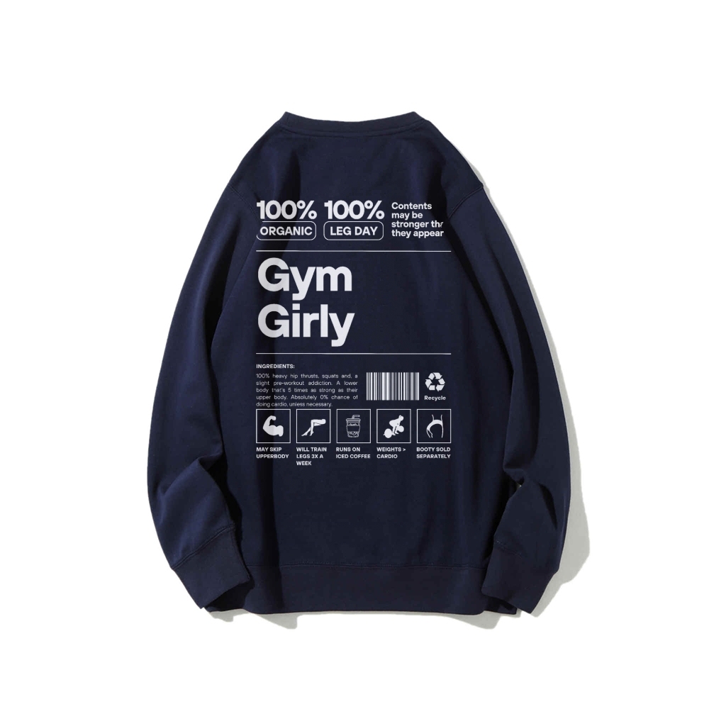 Gym Girl Round Neck Long Sleeved Sweatshirt