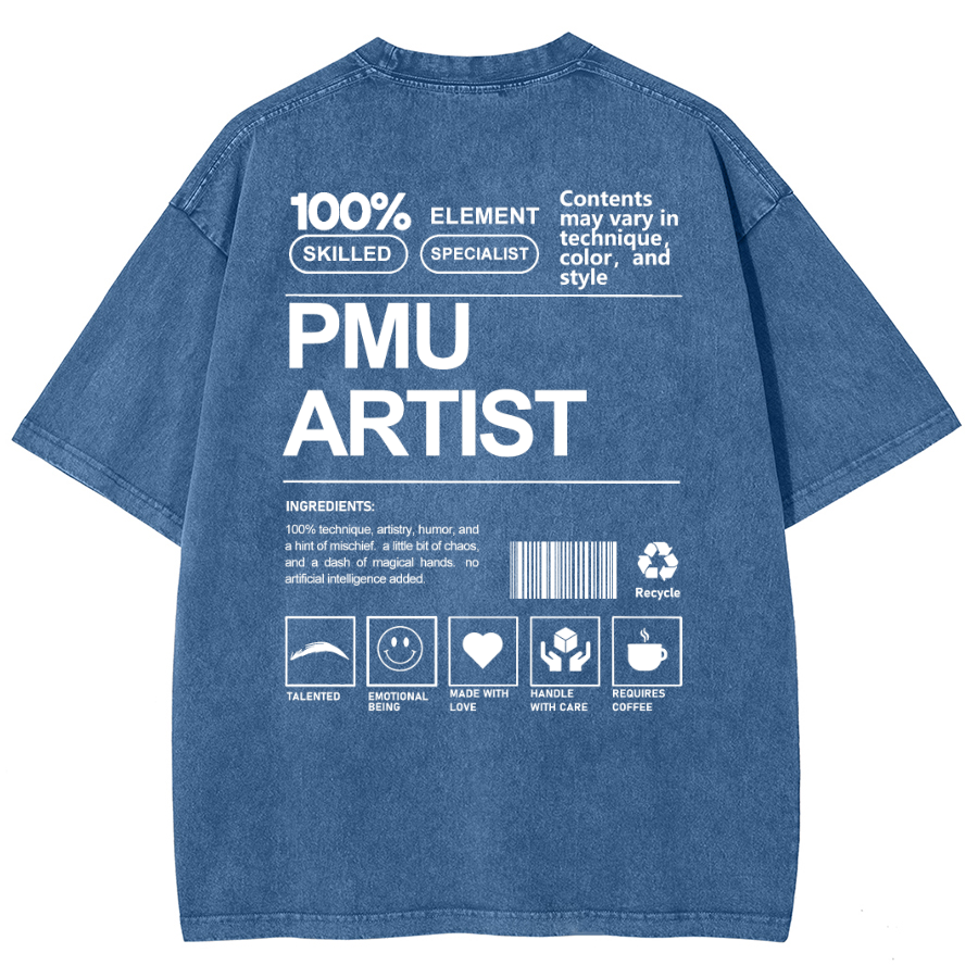 PMU Artist Unisex Fit Washed T-Shirt-moweekender