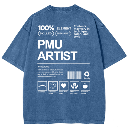PMU Artist Unisex Fit Washed T-Shirt-moweekender