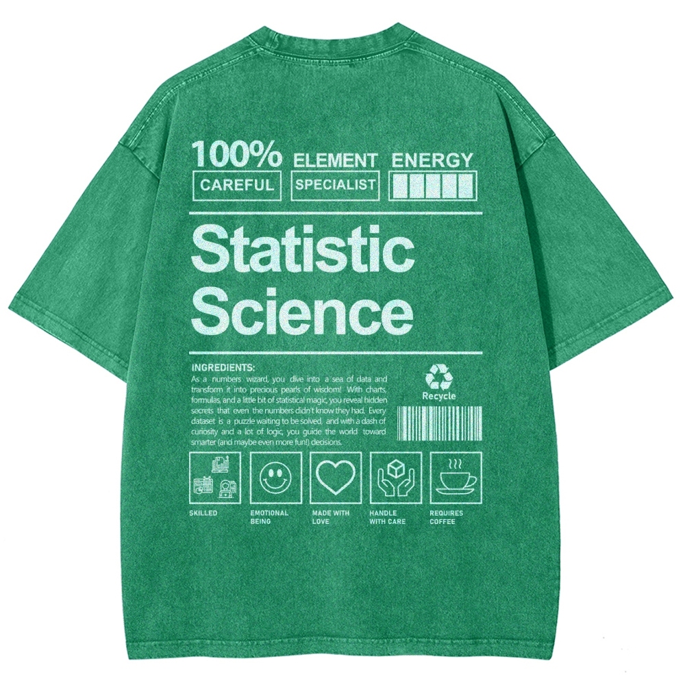 Statistic Science Unisex Fit Washed T-Shirt-moweekender