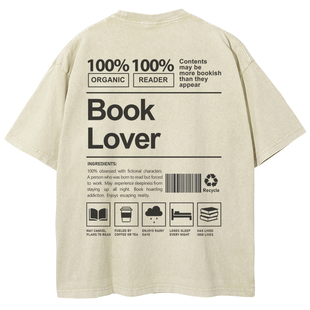 Book Lover Unisex Fit Washed T-Shirt-moweekender