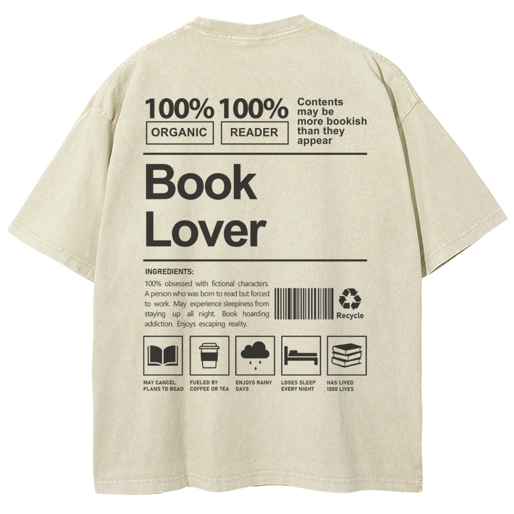 Book Lover Unisex Fit Washed T-Shirt-moweekender