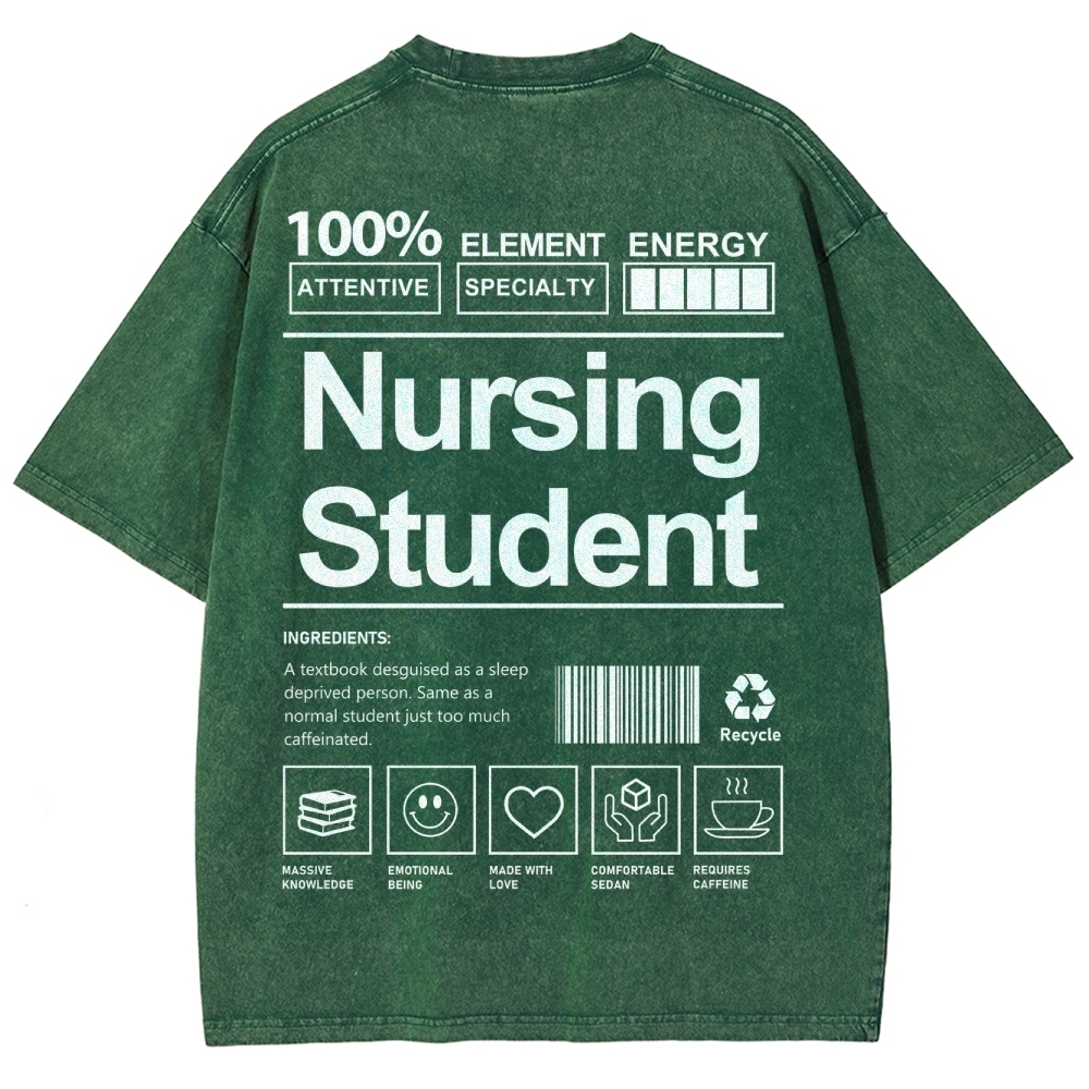 Nursing Student Unisex Fit Washed T-Shirt