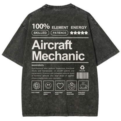 Aircraft Mechanic Unisex Fit Washed T-Shirt-moweekender