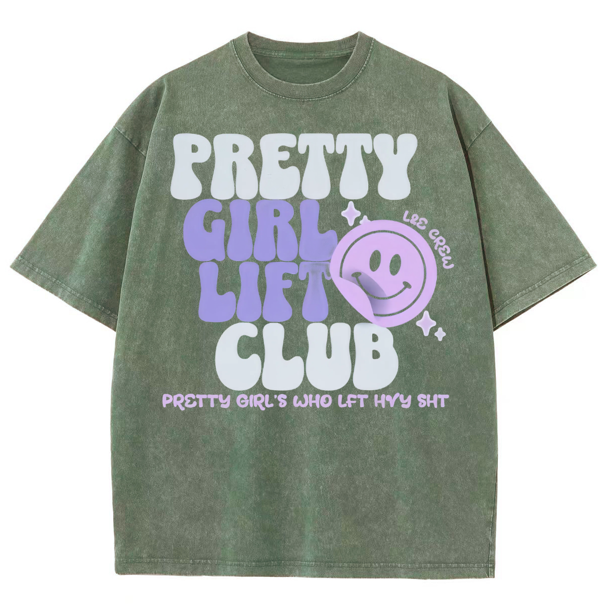 Pretty Girl Lift Club Unisex Fit Washed Oversized T-Shirt-moweekender