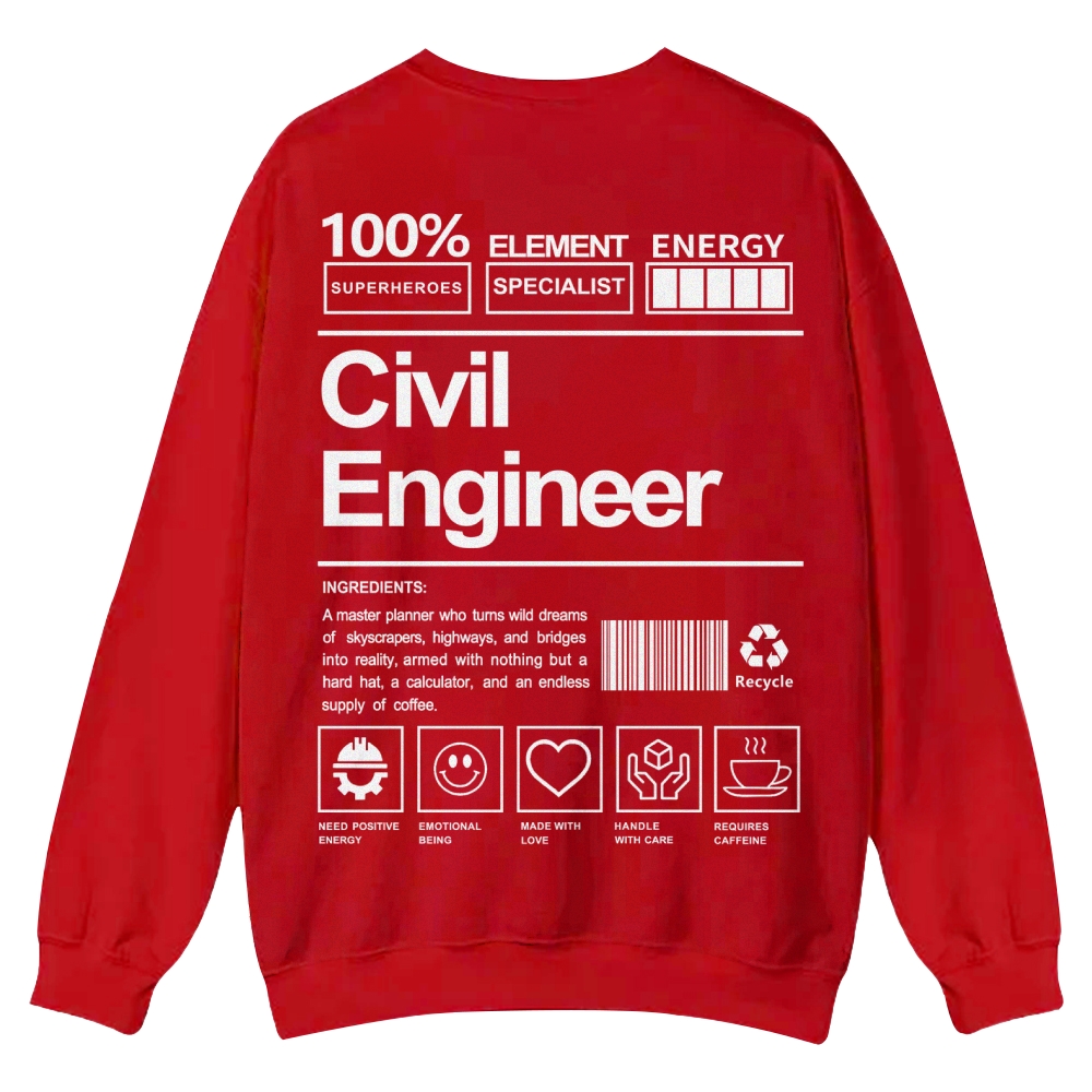 Civil Engineer Pattern Crew Neck Sweatshirt-moweekender