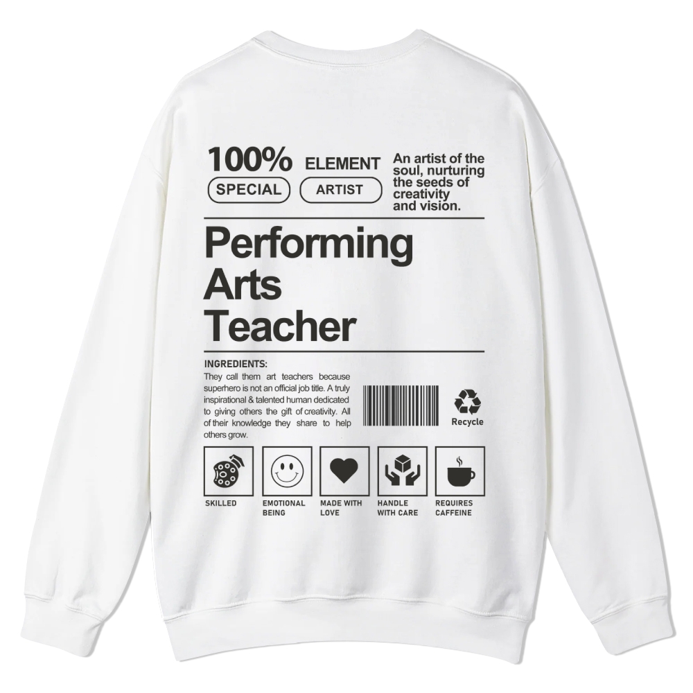 Performing Arts Teacher Casual Crewneck Sweatshirt-moweekender