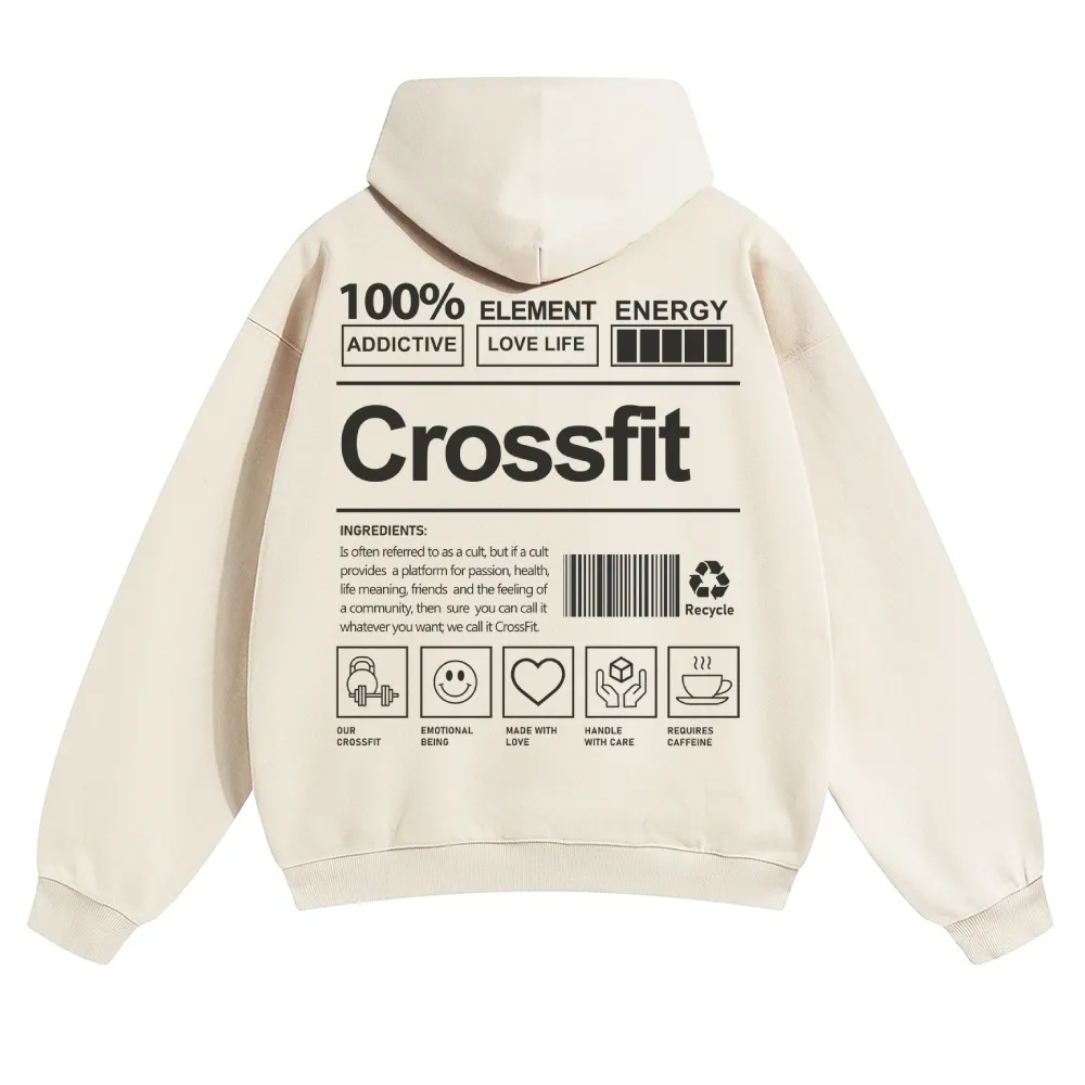 Crossfit Unisex Casual Anime Print Hoodie-moweekender