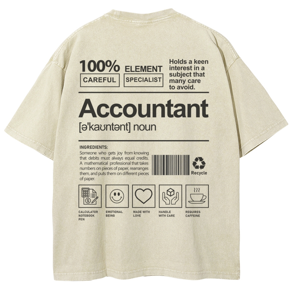 Accountant Unisex Fit Washed T-Shirt-moweekender