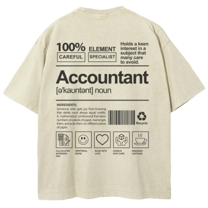 Accountant Unisex Fit Washed T-Shirt-moweekender