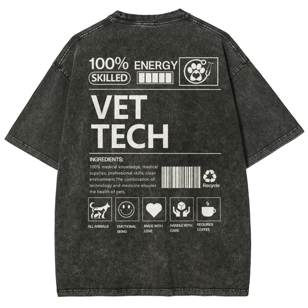 vet tech Unisex Fit Washed T-Shirt-moweekender