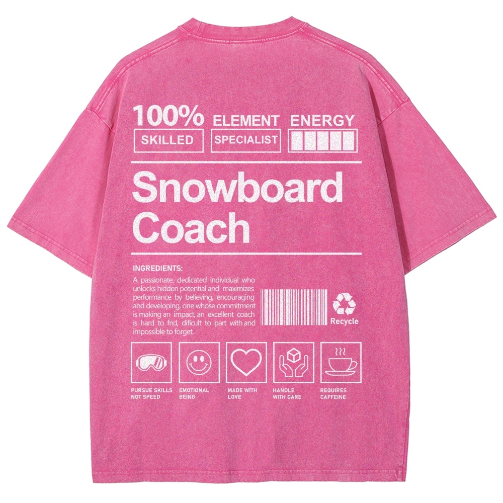 Snowboard Coach Unisex Fit Washed T-Shirt-moweekender