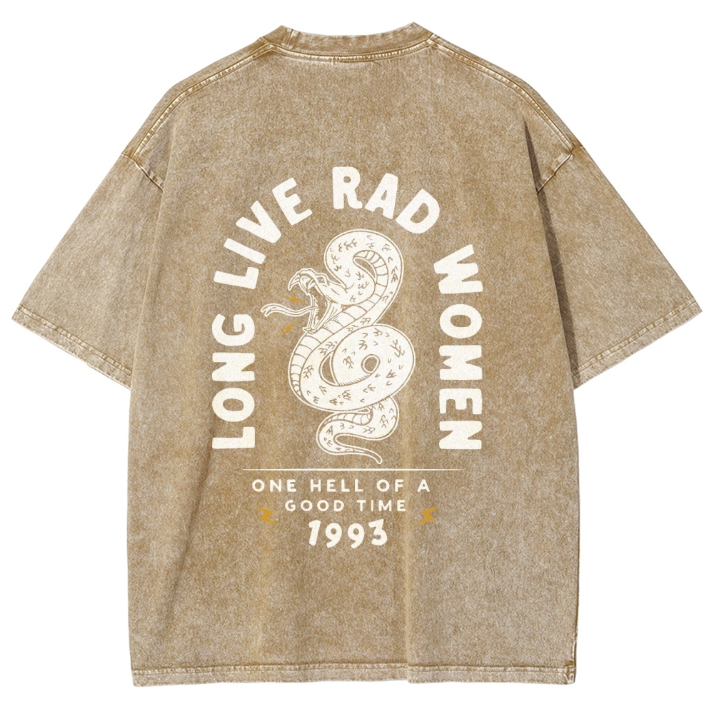 Long Live Rad Women Vintage Snowflake Washed T-Shirt-moweekender