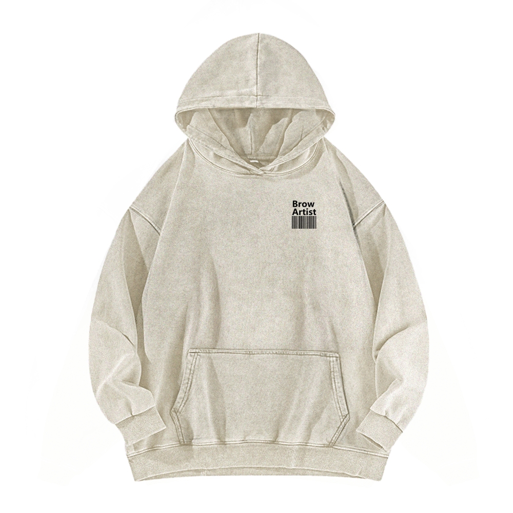 Brow Artist Casual Washed Hoodie-moweekender