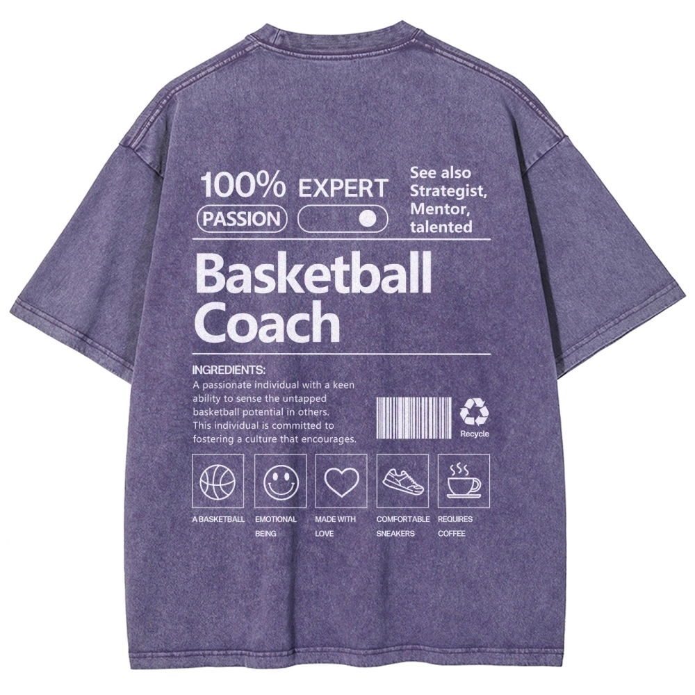 Basketball Coach Unisex Fit Washed T-Shirt-moweekender