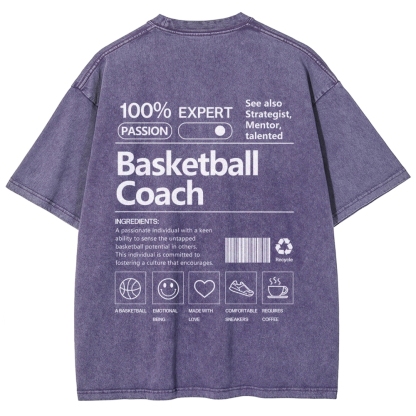 Basketball Coach Unisex Fit Washed T-Shirt-moweekender