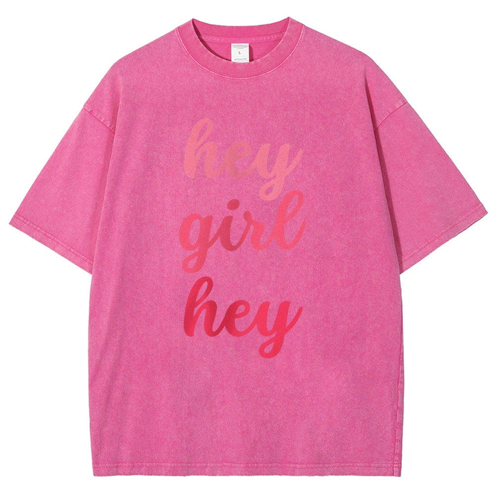 Hey Give Hey Unisex Fit Washed T-Shirt-moweekender