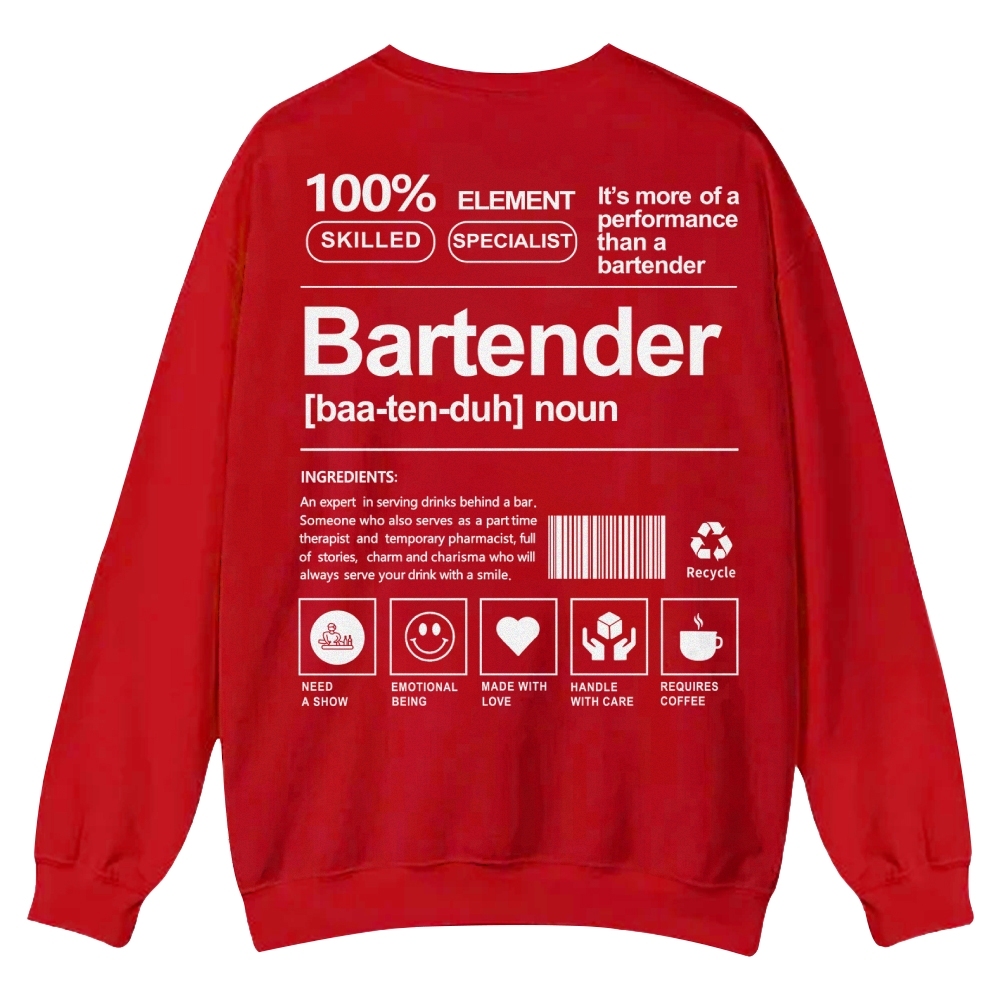 Bartender Printed Crew Neck Sweatshirt-moweekender