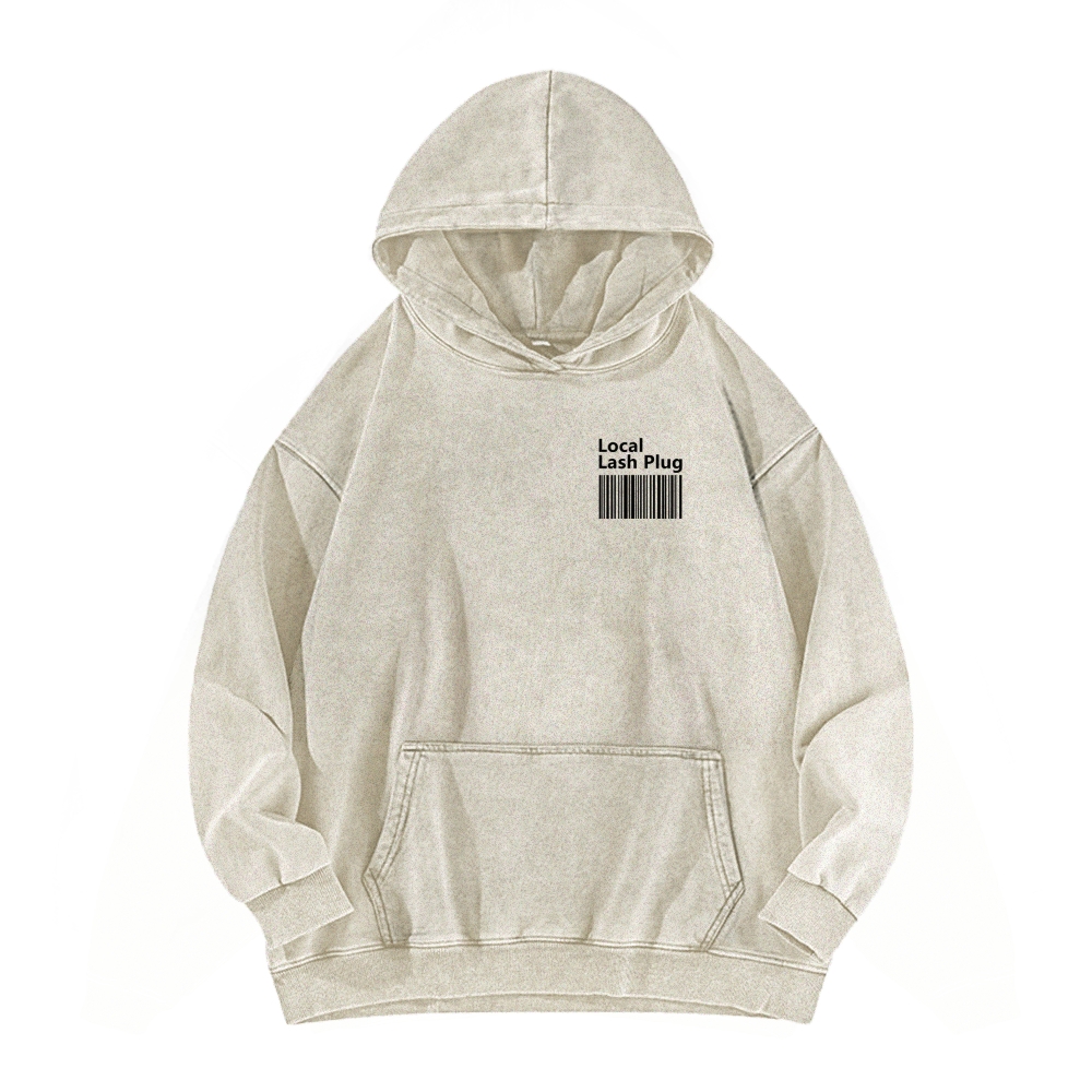 Local Last Plug Washed Long Sleeved Hoodie-moweekender