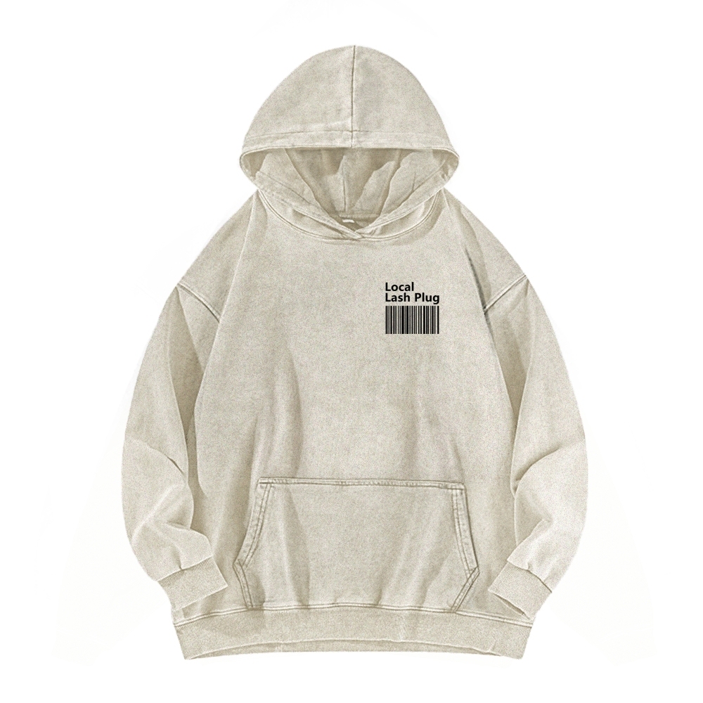 Local Last Plug Washed Long Sleeved Hoodie-moweekender