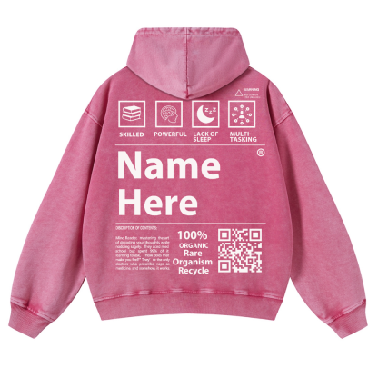 QR Code Customized Unisex Fit Washed Hoodie