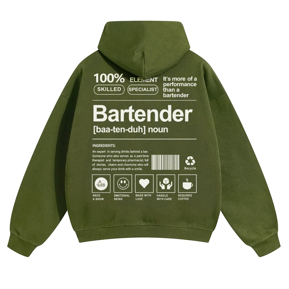 Bartender Unisex Casual Anime Print Hoodie-moweekender