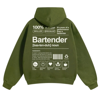 Bartender Unisex Casual Anime Print Hoodie-moweekender