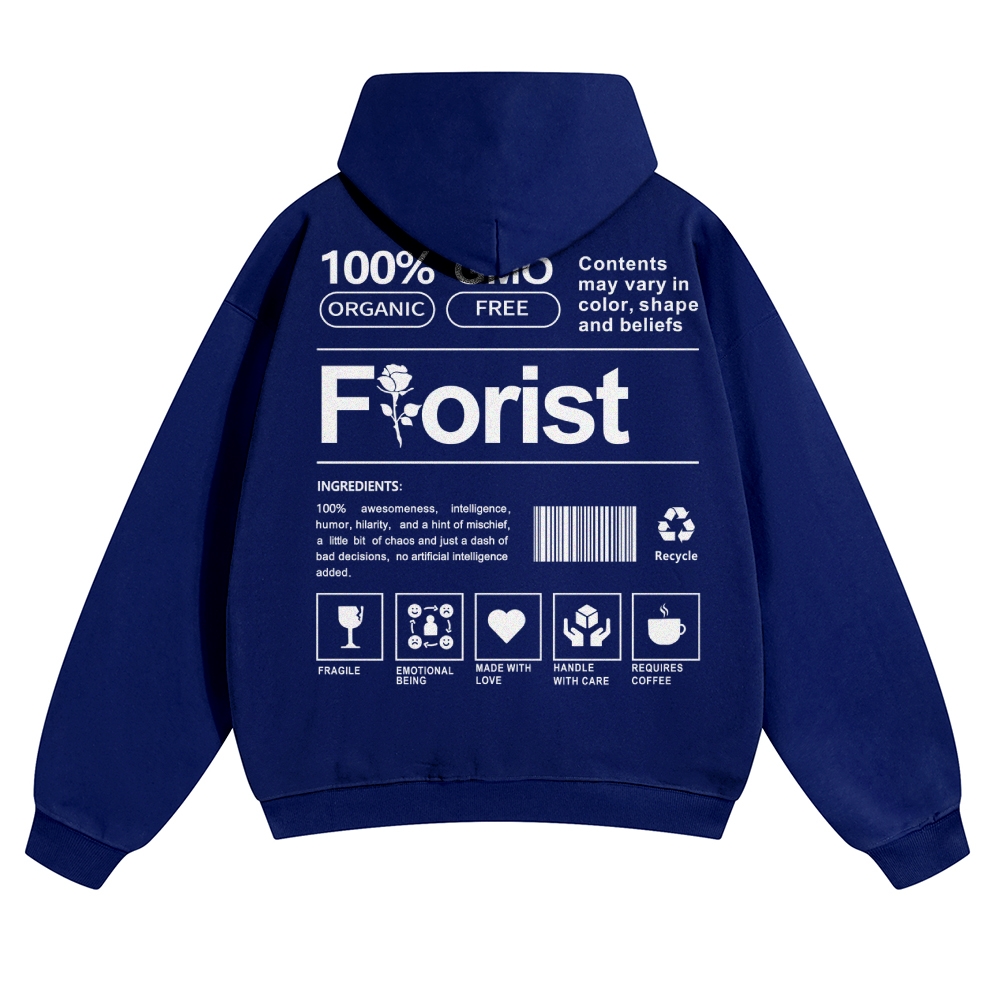 Florist Pattern Unisex Casual Anime Print Hoodie-moweekender