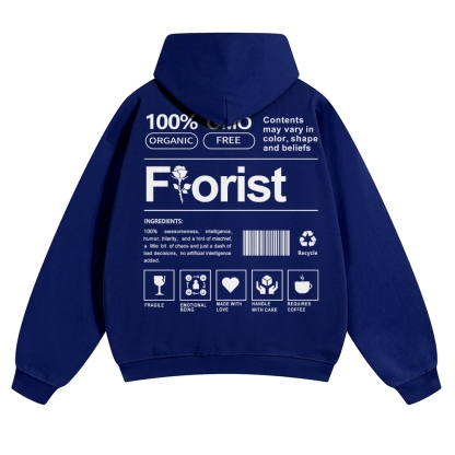 Florist Pattern Unisex Casual Anime Print Hoodie-moweekender