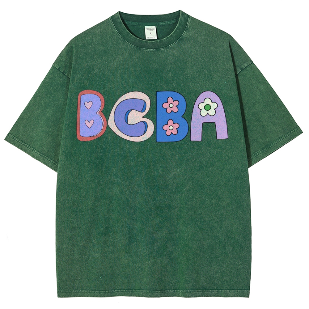 BCBA Board certified behavior analyst Unisex Fit Washed T-Shirt-moweekender