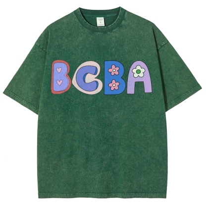 BCBA Board certified behavior analyst Unisex Fit Washed T-Shirt-moweekender