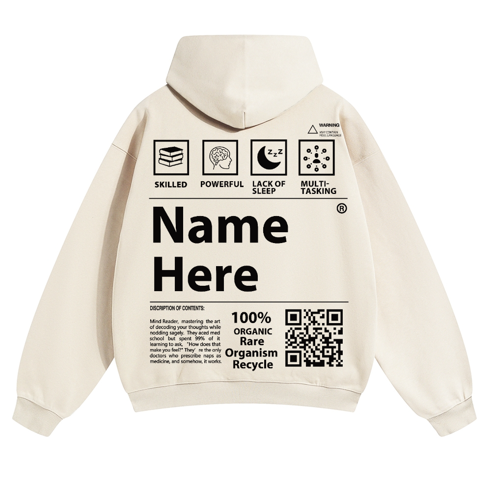 QR Code Customized Unisex Solid Hoodie