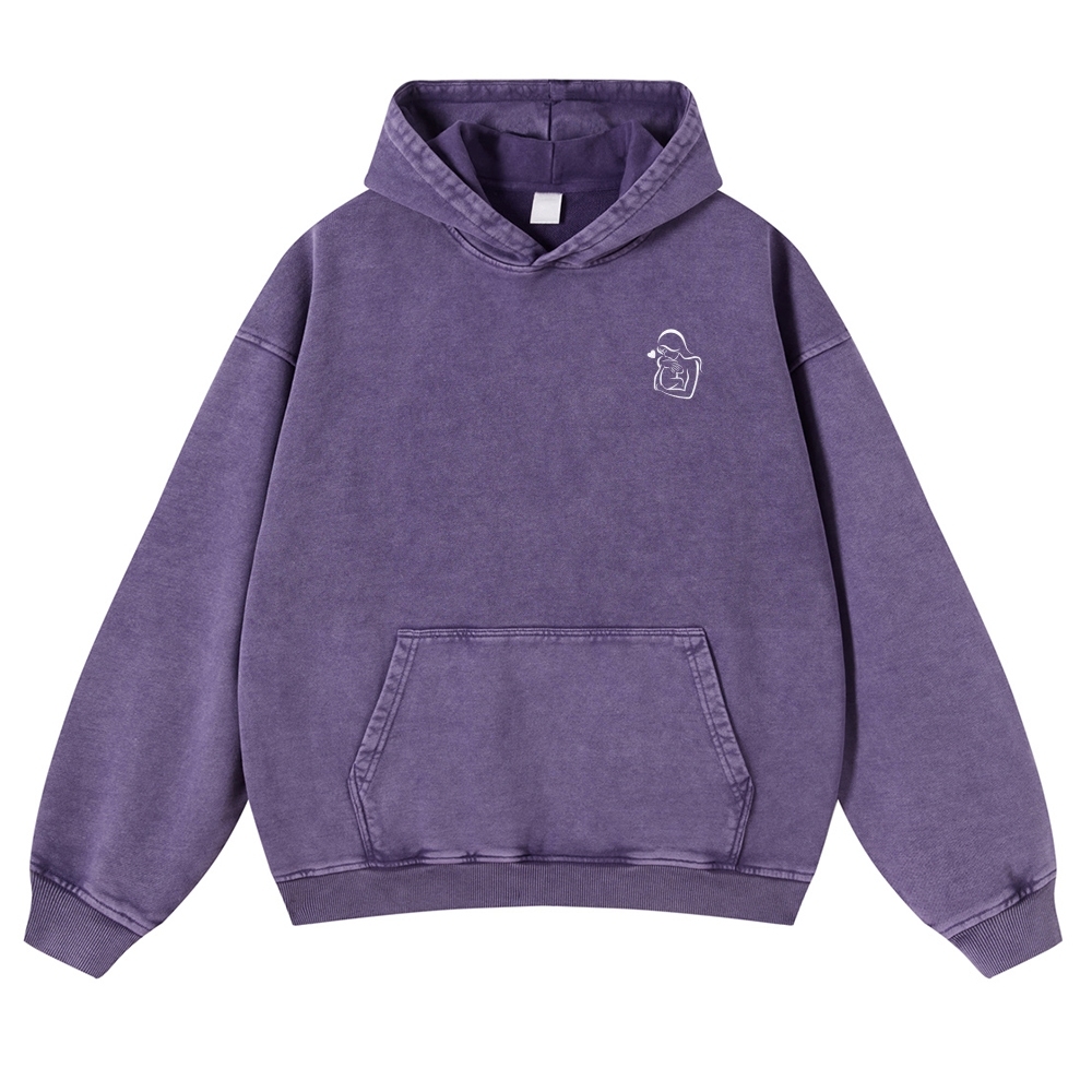 Mom Printed Vintage Washed Hoodie-moweekender