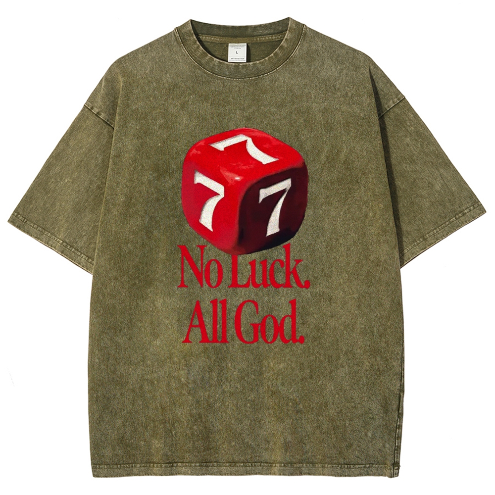 Not Luck All God Vintage Snowflake Washed T-Shirt-moweekender