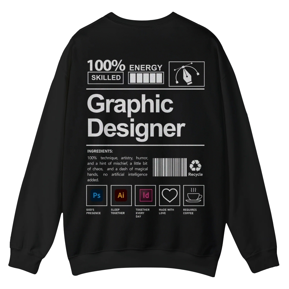 Graphic Designer Printed Crew Neck Sweatshirt-moweekender