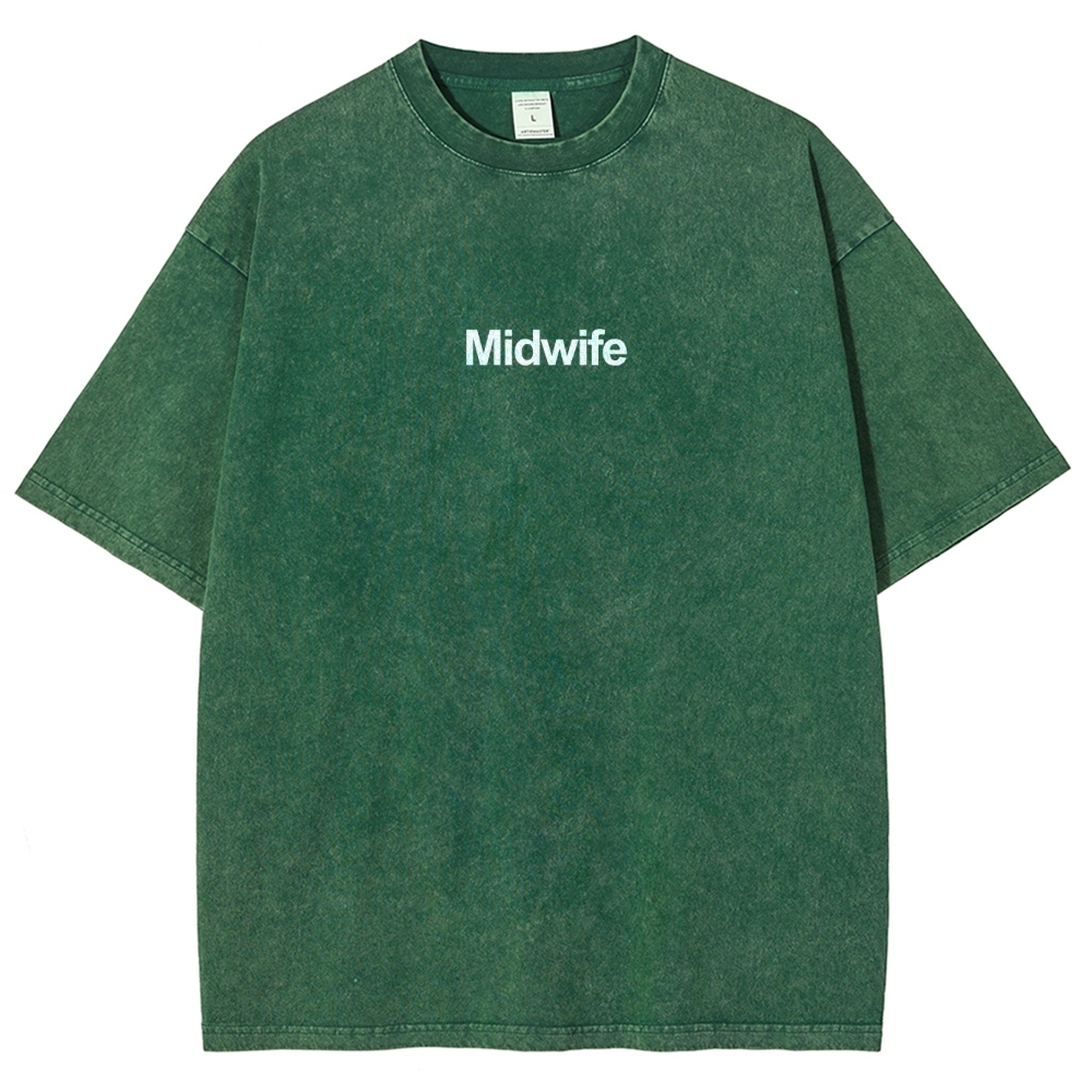 Midwife Unisex Fit Washed T-Shirt-moweekender
