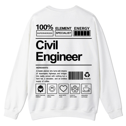 Civil Engineer Pattern Crew Neck Sweatshirt-moweekender