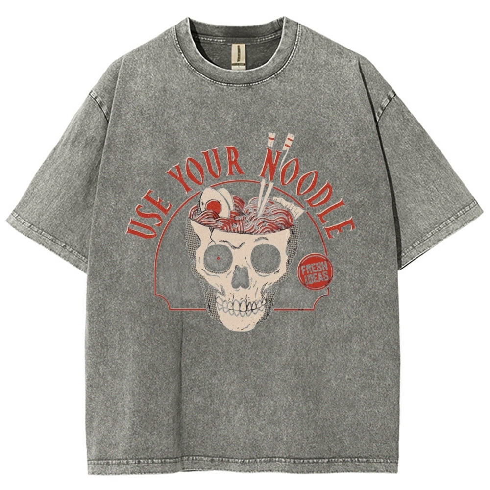 Use Your Noodle Vintage Snowflake Washed T-Shirt-moweekender
