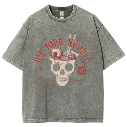 Use Your Noodle Vintage Snowflake Washed T-Shirt-moweekender