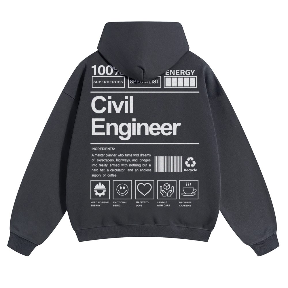 Civil Engineer Unisex Casual Anime Print Hoodie-moweekender