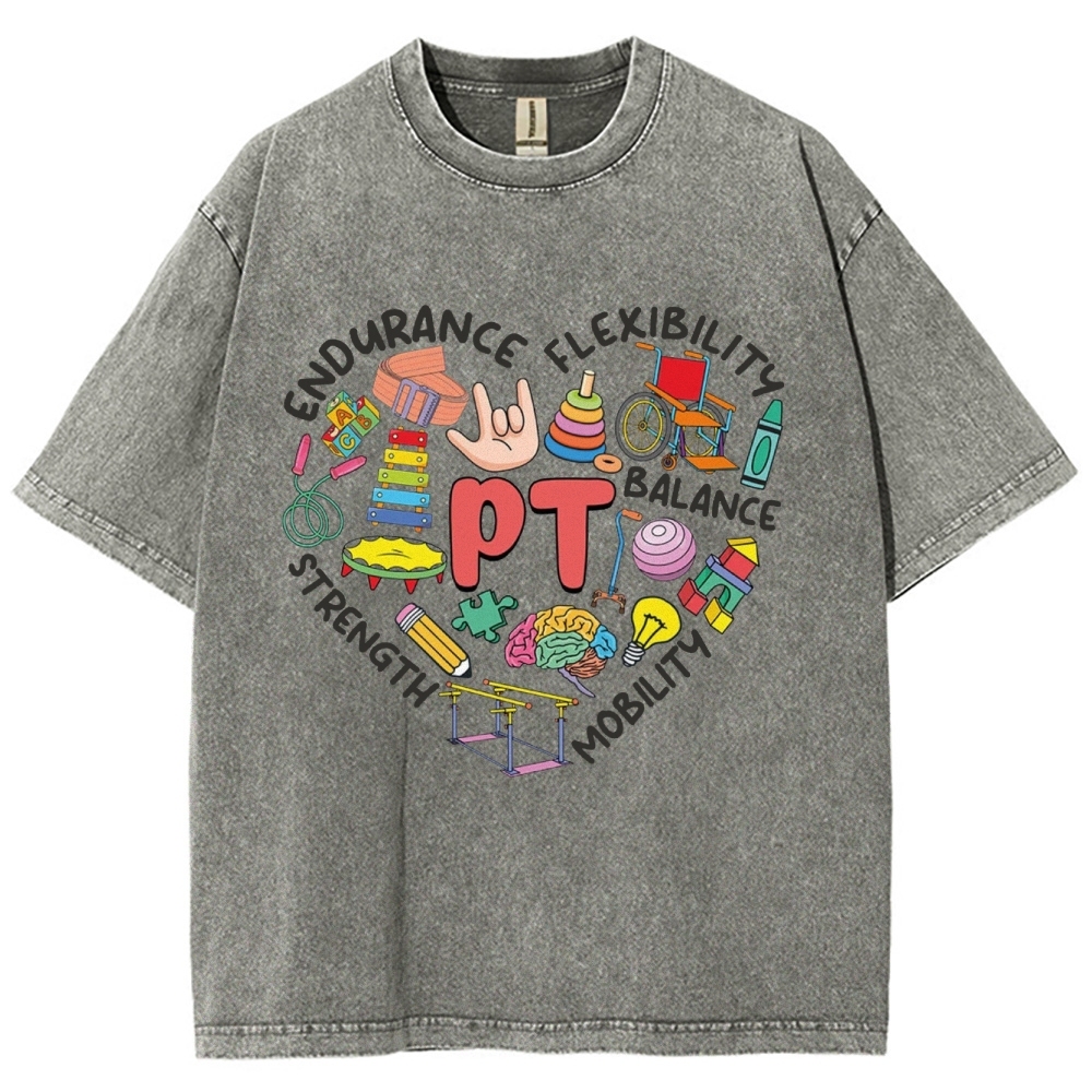Physical Therapist Unisex Fit Washed T-Shirt-moweekender