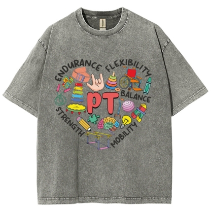 Physical Therapist Unisex Fit Washed T-Shirt-moweekender