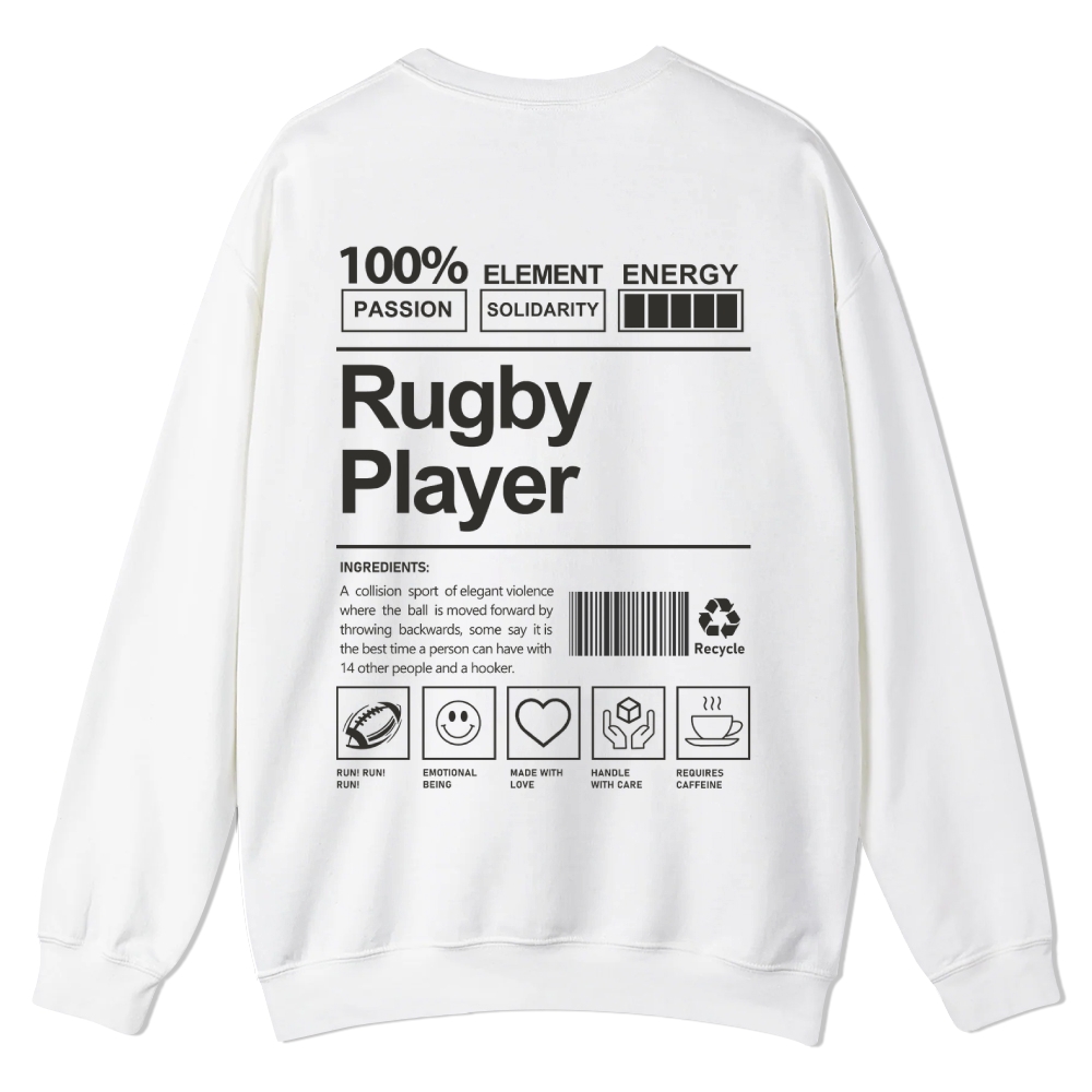 Rugby Player Casual Crewneck Sweatshirt-moweekender