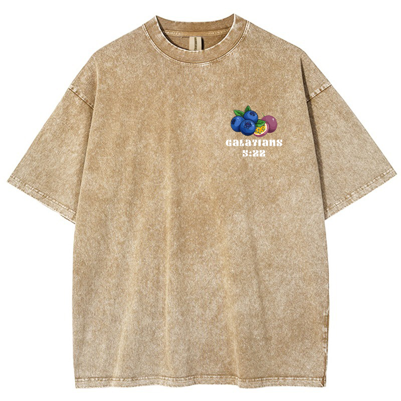 Fruit Of The Spirit Vintage Snowflake Washed T-Shirt-moweekender