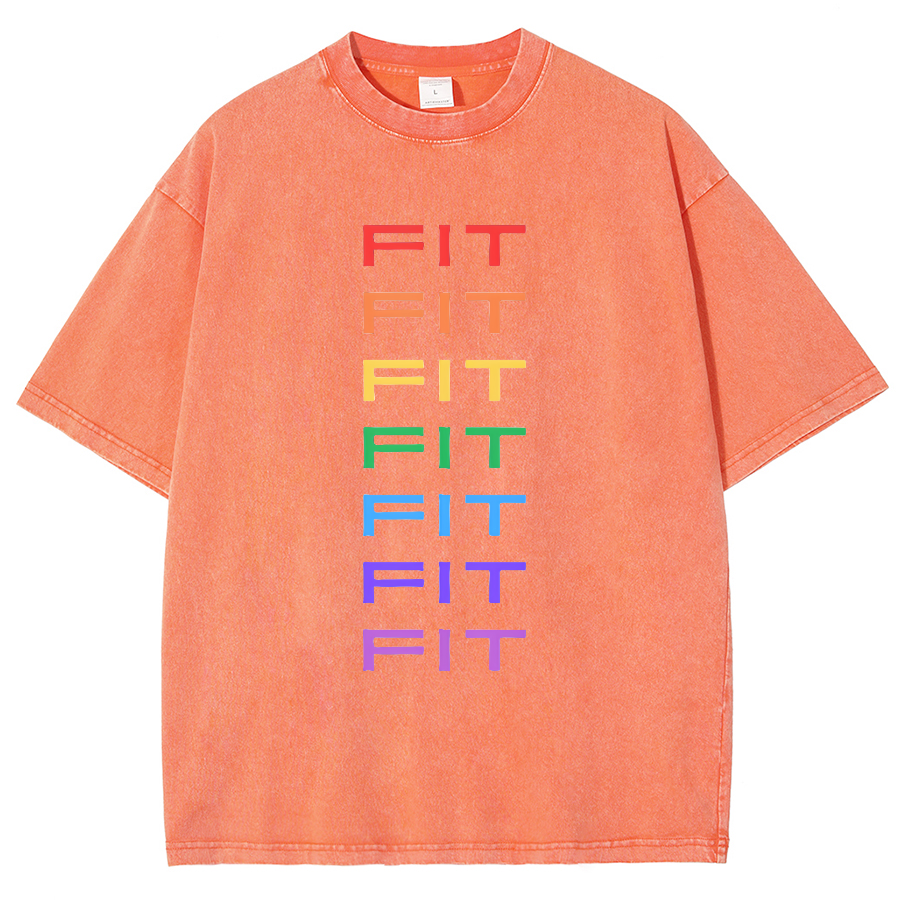 Rainbow Fit Washed Oversized T-Shirt-moweekender