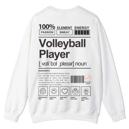 Volleyball Player Printed Crew Neck Sweatshirt-moweekender