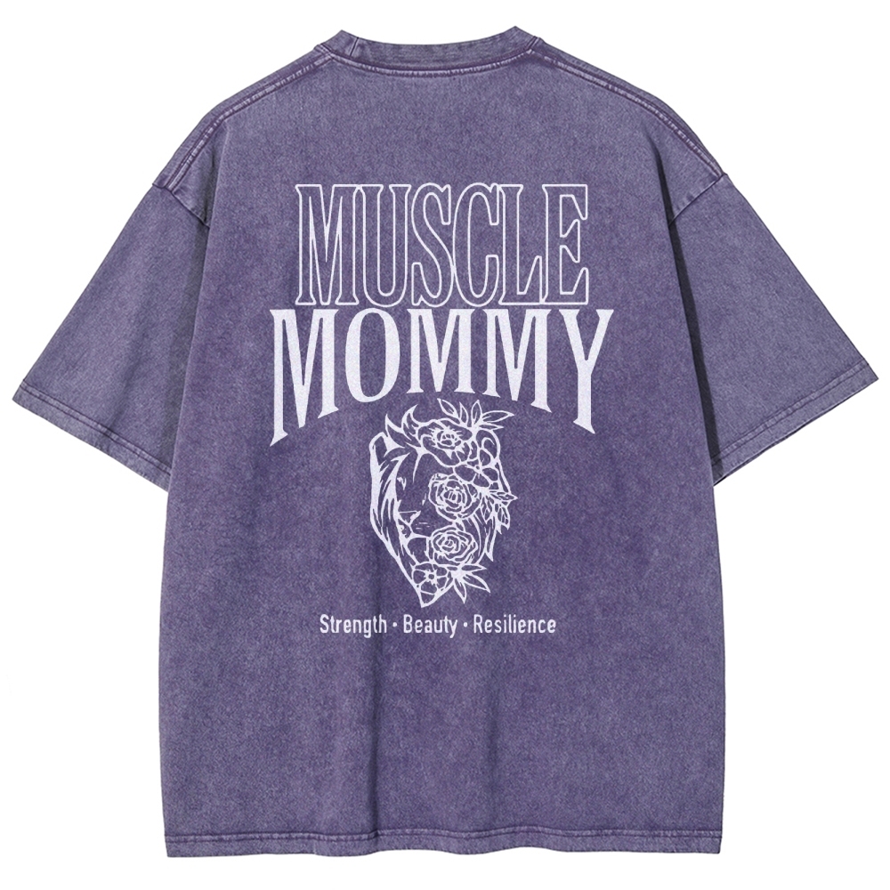 Muscle Mommy Vintage Snowflake Washed T-Shirt-moweekender