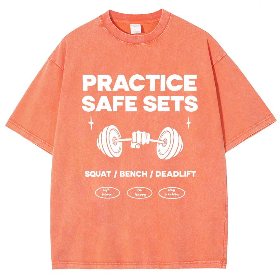 Practice Safe Sets Unisex Fit Washed T-Shirt-moweekender