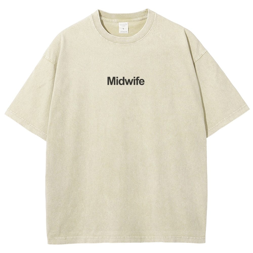 Midwife Unisex Fit Washed T-Shirt-moweekender